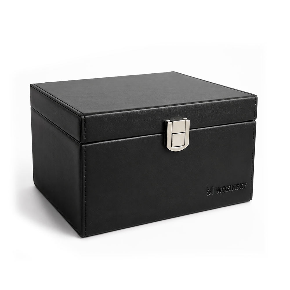 Wozinsky WPB-R16 RFID signalo blokavimo dėžutė belaidžiams raktams su skyreliais 16x12x9 cm - juodas