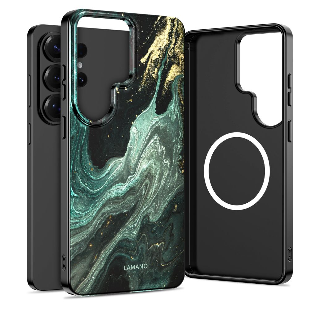 Dėklas Tech-Protect Lamano MagSafe Galaxy S26 Ultra, žalio marmuro