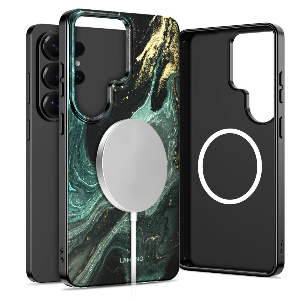 Dėklas Tech-Protect Lamano MagSafe Galaxy S26 Ultra, žalio marmuro