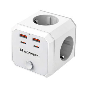 Wozinsky WKZ-4B Power Cube 4x AC 2x USB-A 2x USB-C PD 20 W 4000 W - Balta