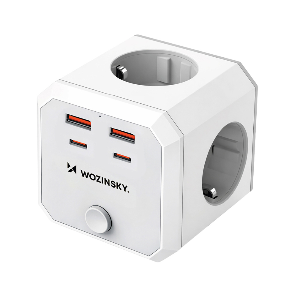 Wozinsky WKZ-4B Power Cube 4x AC 2x USB-A 2x USB-C PD 20 W 4000 W - Balta
