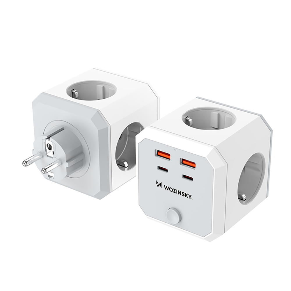 Wozinsky WKZ-4B Power Cube 4x AC 2x USB-A 2x USB-C PD 20 W 4000 W - Balta