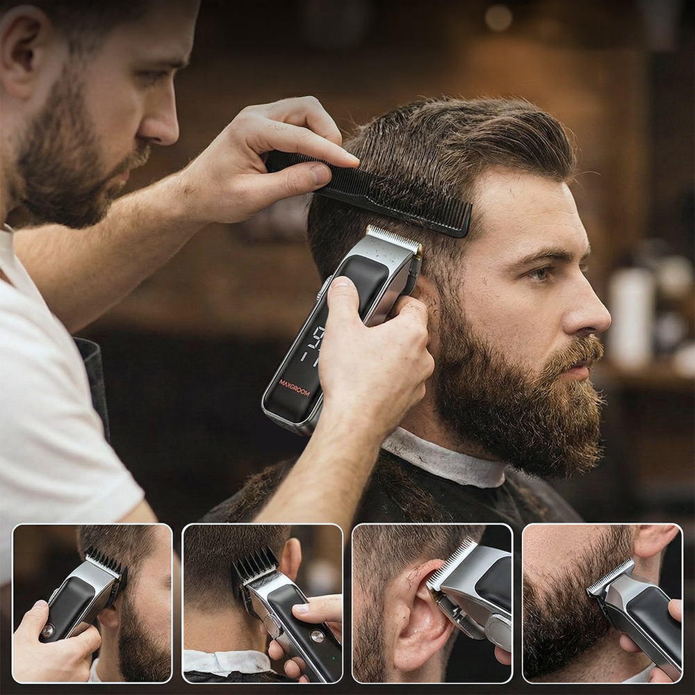 MAXGROOM ZC-F608 plaukų kirpimas su trimmeriu - juoda