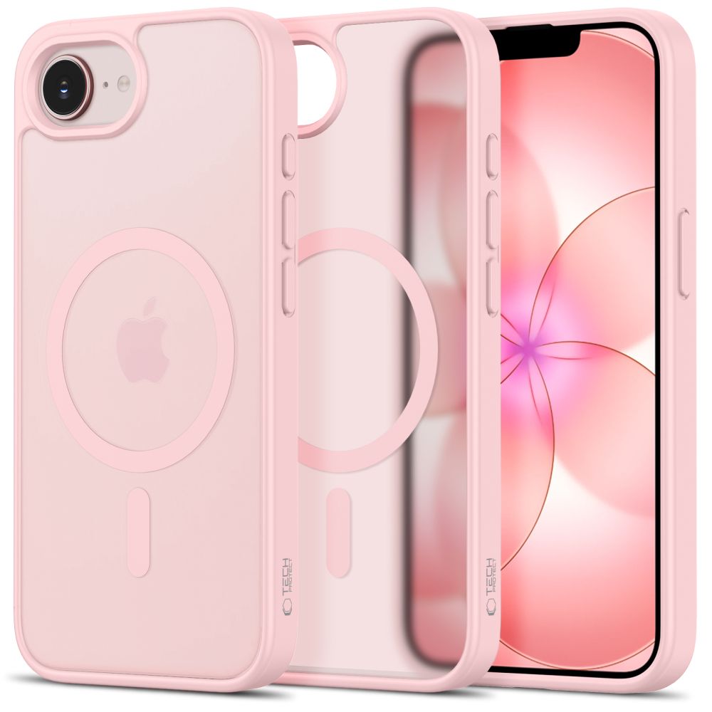 Dėklas Tech-Protect BasicMag MagSafe iPhone 16e / 17e, matinis rožinis