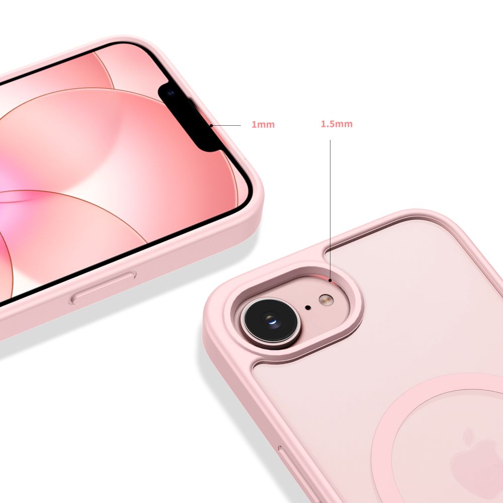 Dėklas Tech-Protect BasicMag MagSafe iPhone 16e / 17e, matinis rožinis