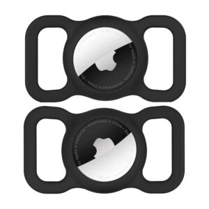 Wozinsky WEA-01 atvejas Apple AirTag silikoninis šunies arba katės obrožei - juodas