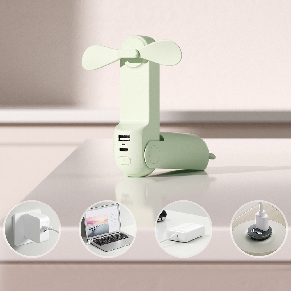 Jisulife Handheld Fan Life8 Nešiojamas USB ventiliatorius - žalia