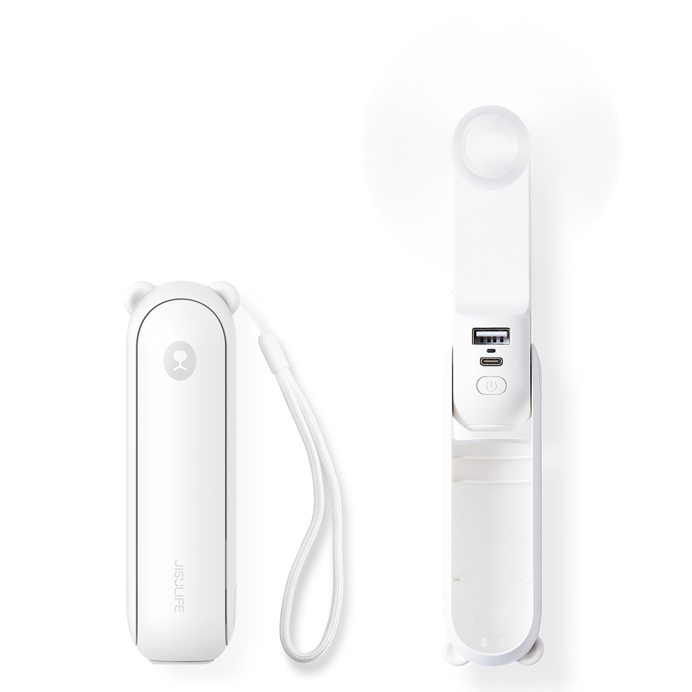 Jisulife Handheld Fan Life8 Nešiojamas USB ventiliatorius - balta