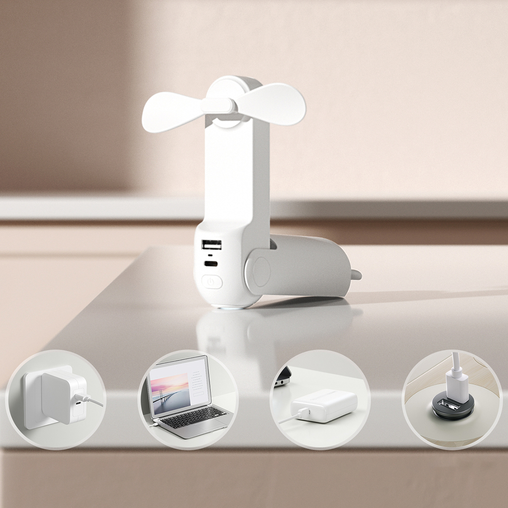 Jisulife Handheld Fan Life8 Nešiojamas USB ventiliatorius - balta