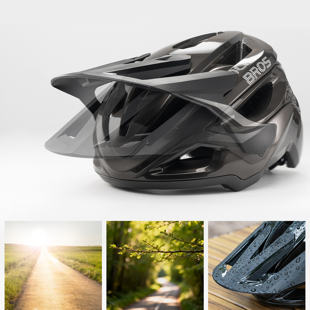 Rockbros LK-99 Kalnų dviračio šalmas su reguliuojama saugale ir magnetiniu užsegimu 58-62 cm - titaninis