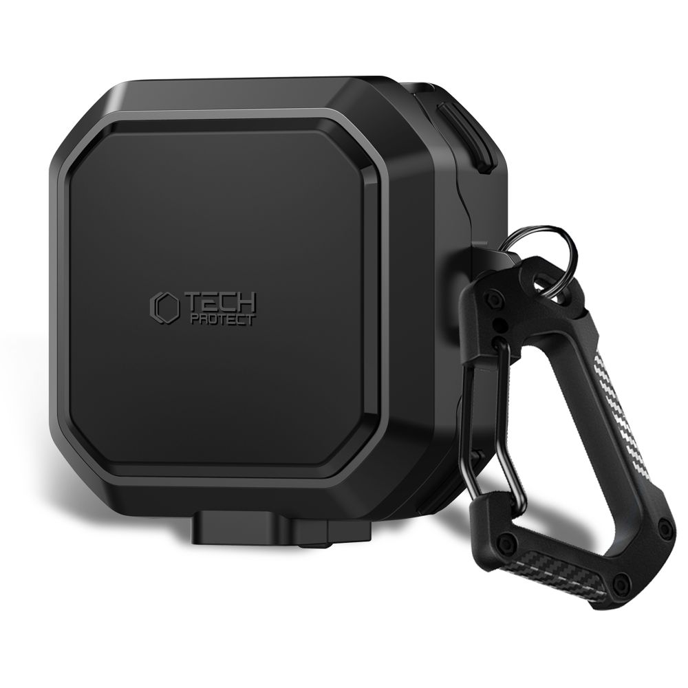 Dėklas Tech-Protect Carbonox MagSafe Samsung Galaxy Buds 4 / Buds 4 Pro, juodas