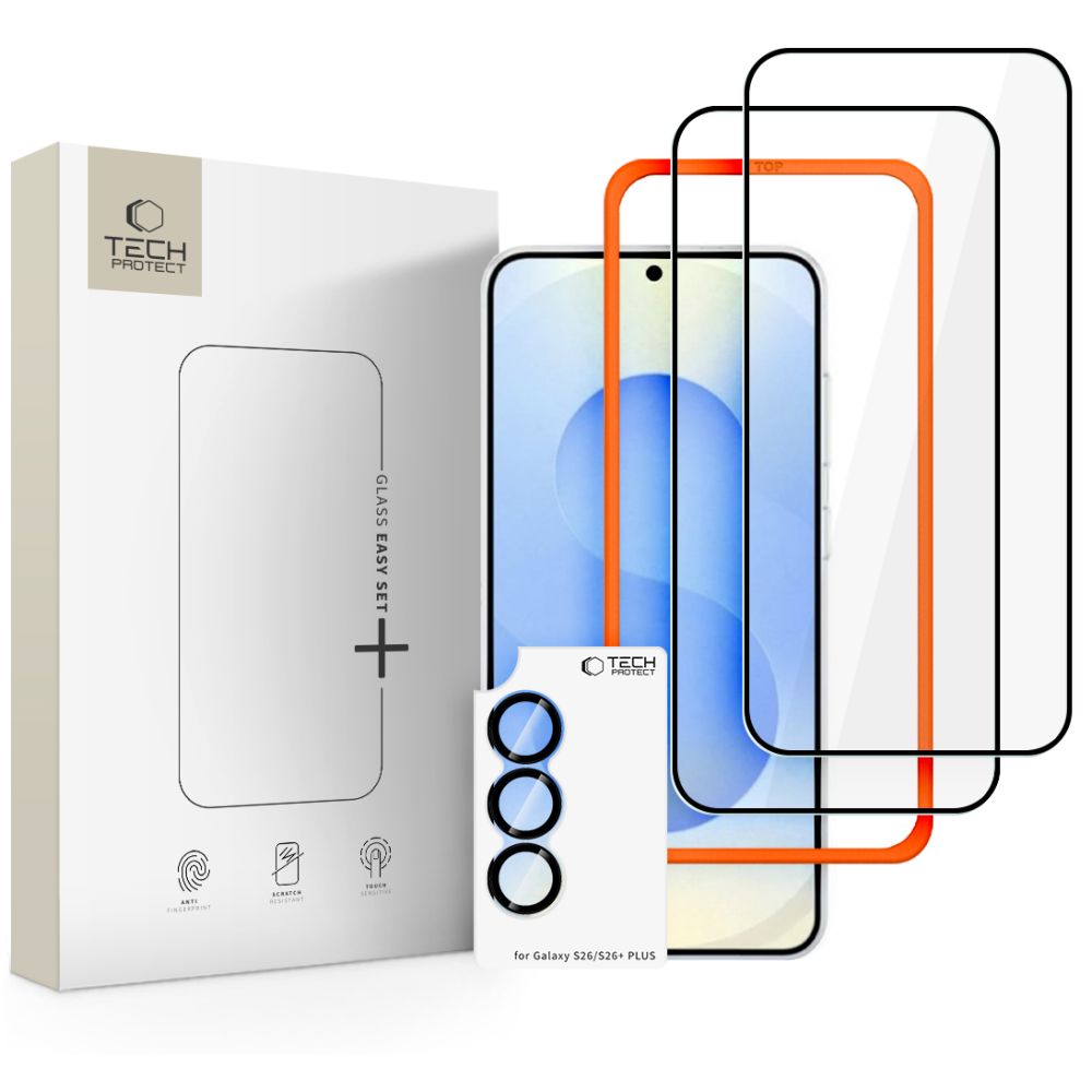 Apsauginis stiklas Tech-Protect Easy Set+ 3 vnt. Galaxy S26, juodas