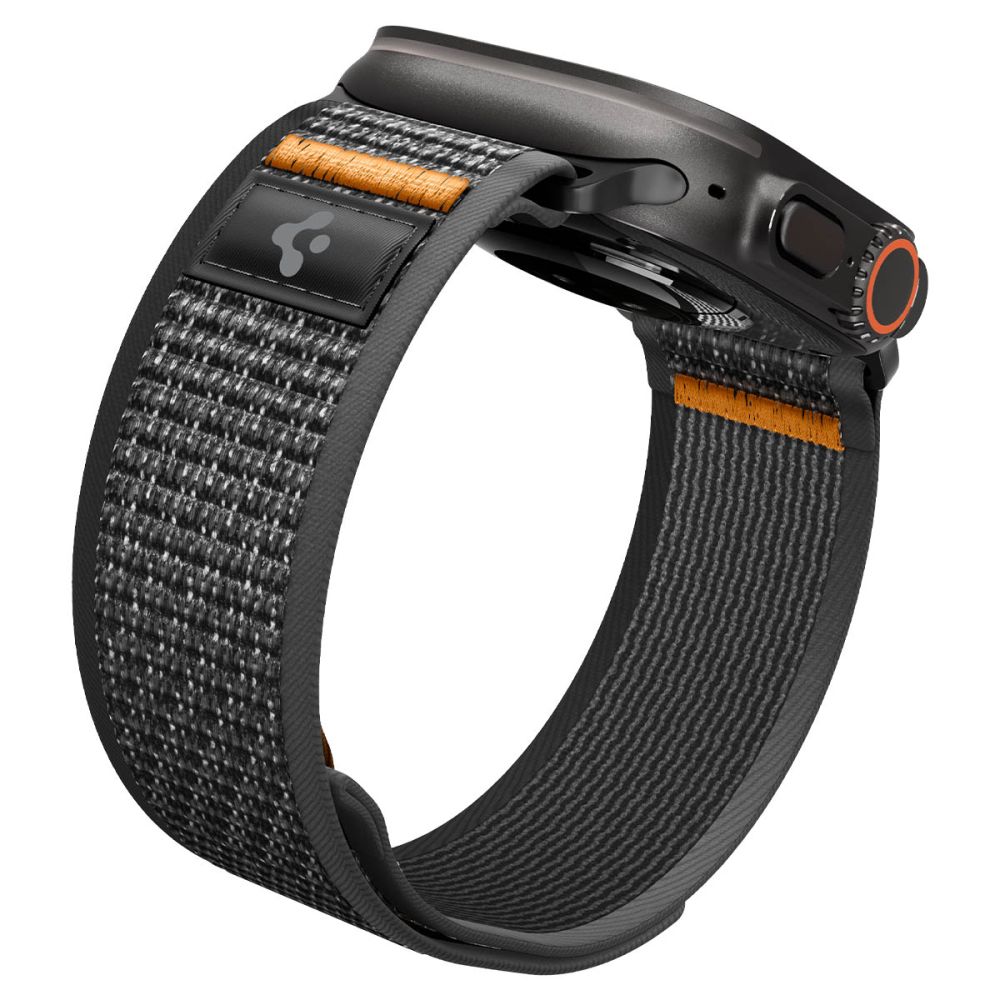 Dirželis Spigen Athlex Air 2 Apple Watch 8 / 9 / 10 / 11 / SE / Ultra (44 / 45 / 46 / 49 mm), juodas/oranžinis