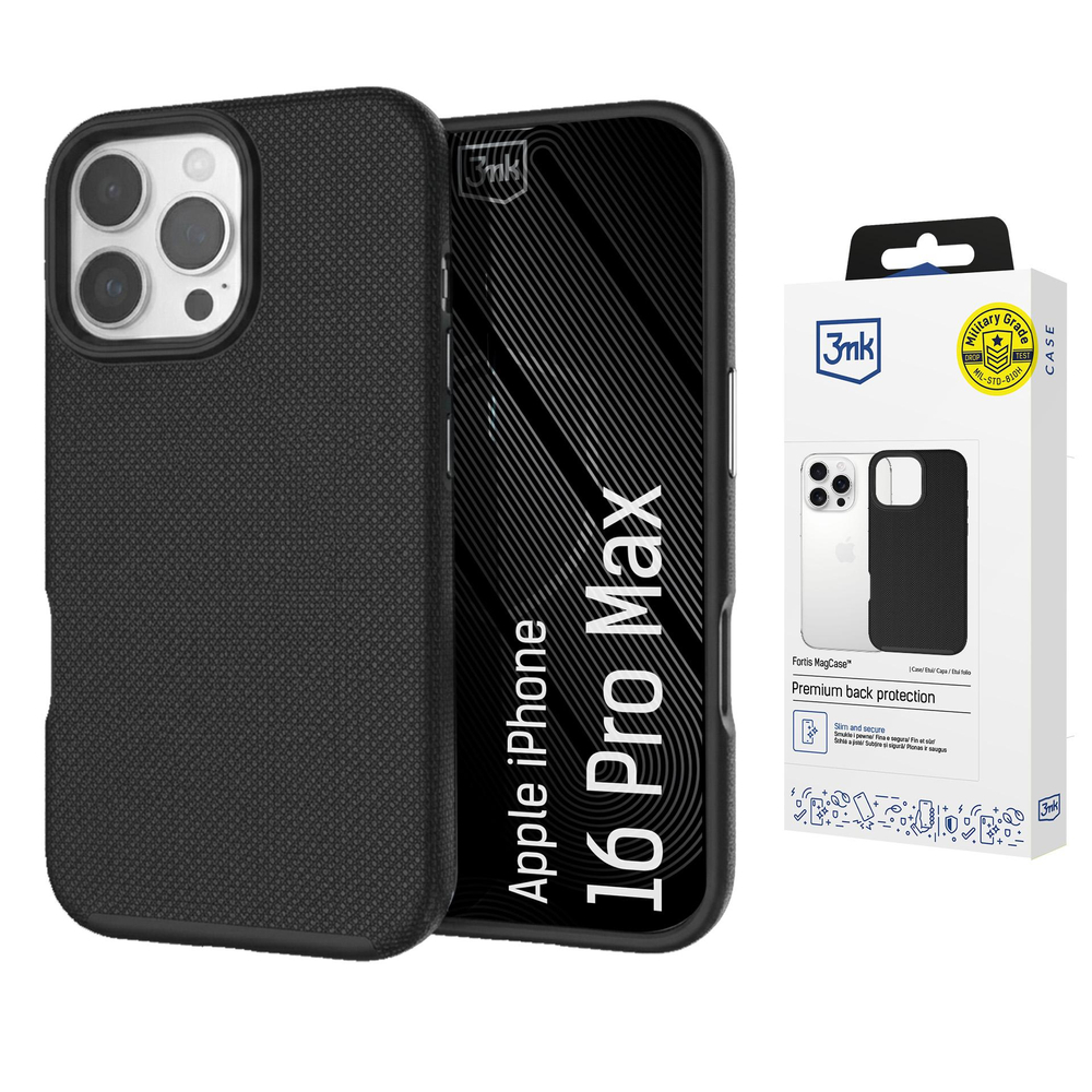 3mk Fortis MagCase skirtas iPhone 16 Pro Max - juodas