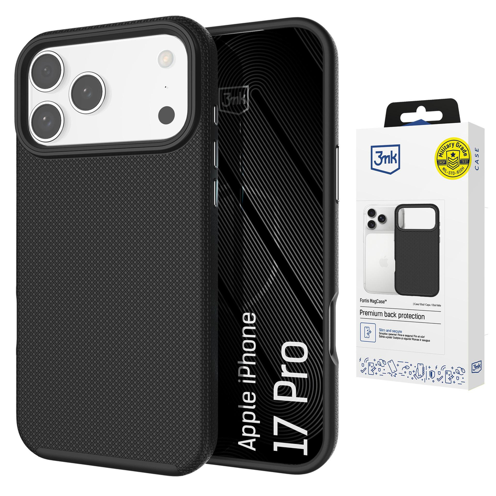 3mk Fortis MagCase skirtas iPhone 17 Pro - juodas