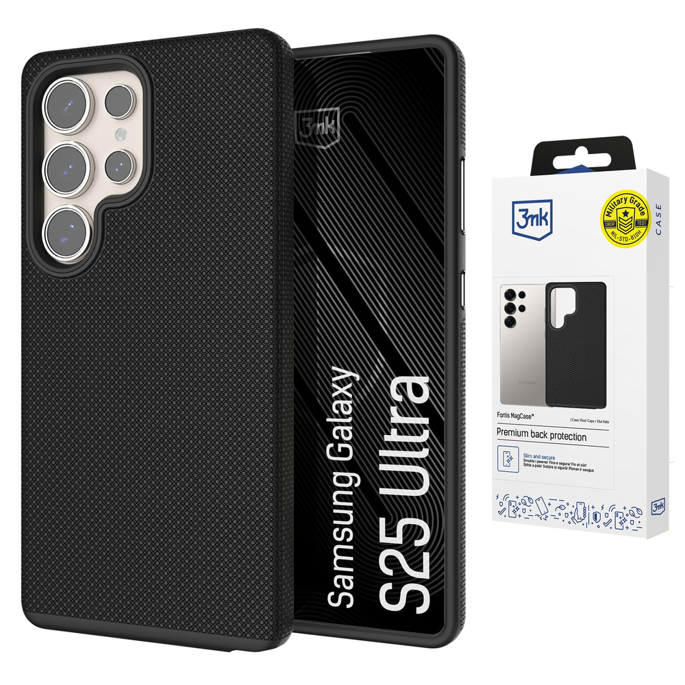 3mk Fortis MagCase, skirtas Samsung Galaxy S25 Ultra - juodas