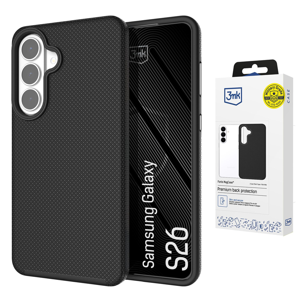 3mk Fortis MagCase, skirtas Samsung Galaxy S26 - juodas