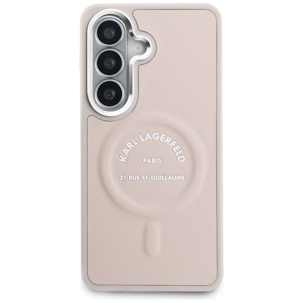 Karl Lagerfeld EmBossed Ring RSG logotipas MagSafe Case skirtas Samsung Galaxy S26+ - Pink