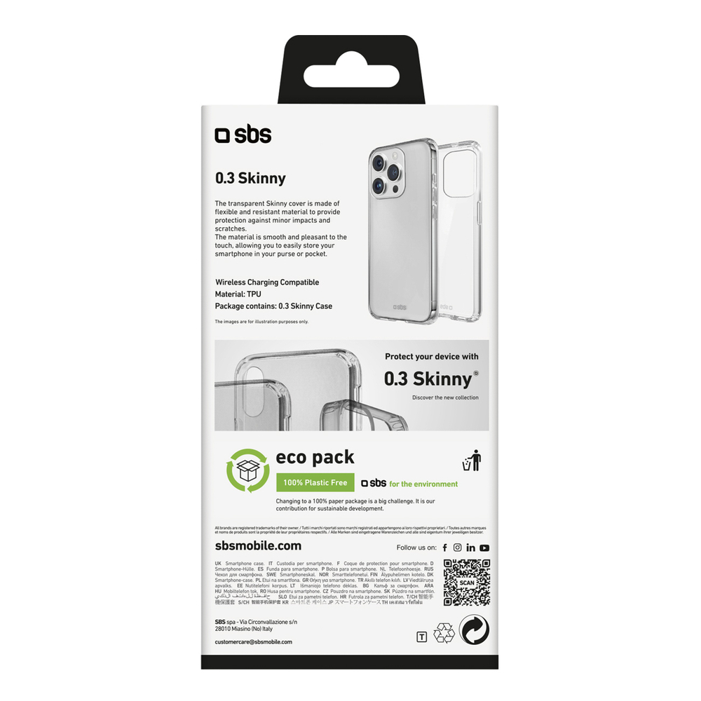 SBS skinny cover skirtas iPhone 16 Pro - Transparent