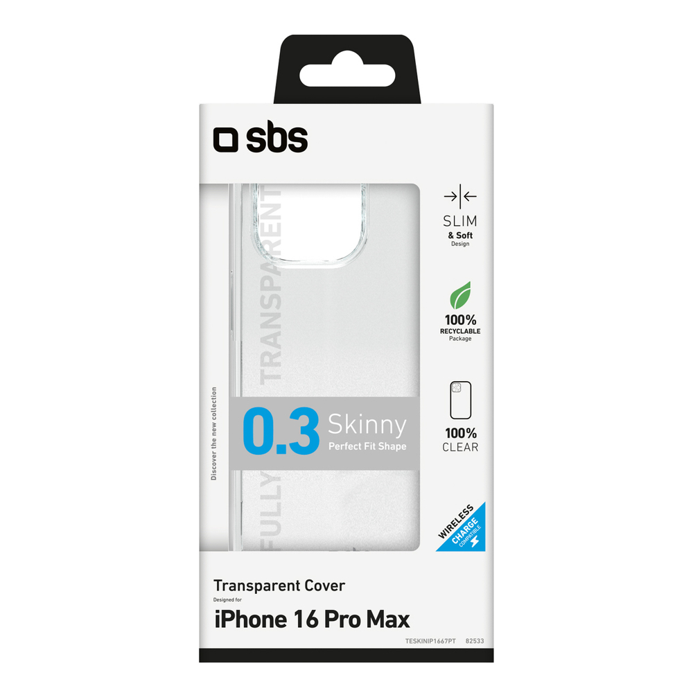 SBS skinny cover skirtas iPhone 16 Pro Max - Transparent