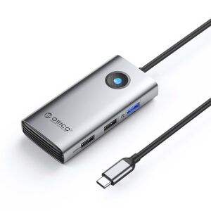 Orico PW11-5P USB-C Hub Docking Station 1x USB-A 3.0 + 2x USB-A 2.0 + 1x USB-C PD + 1x HDMI - Pilka