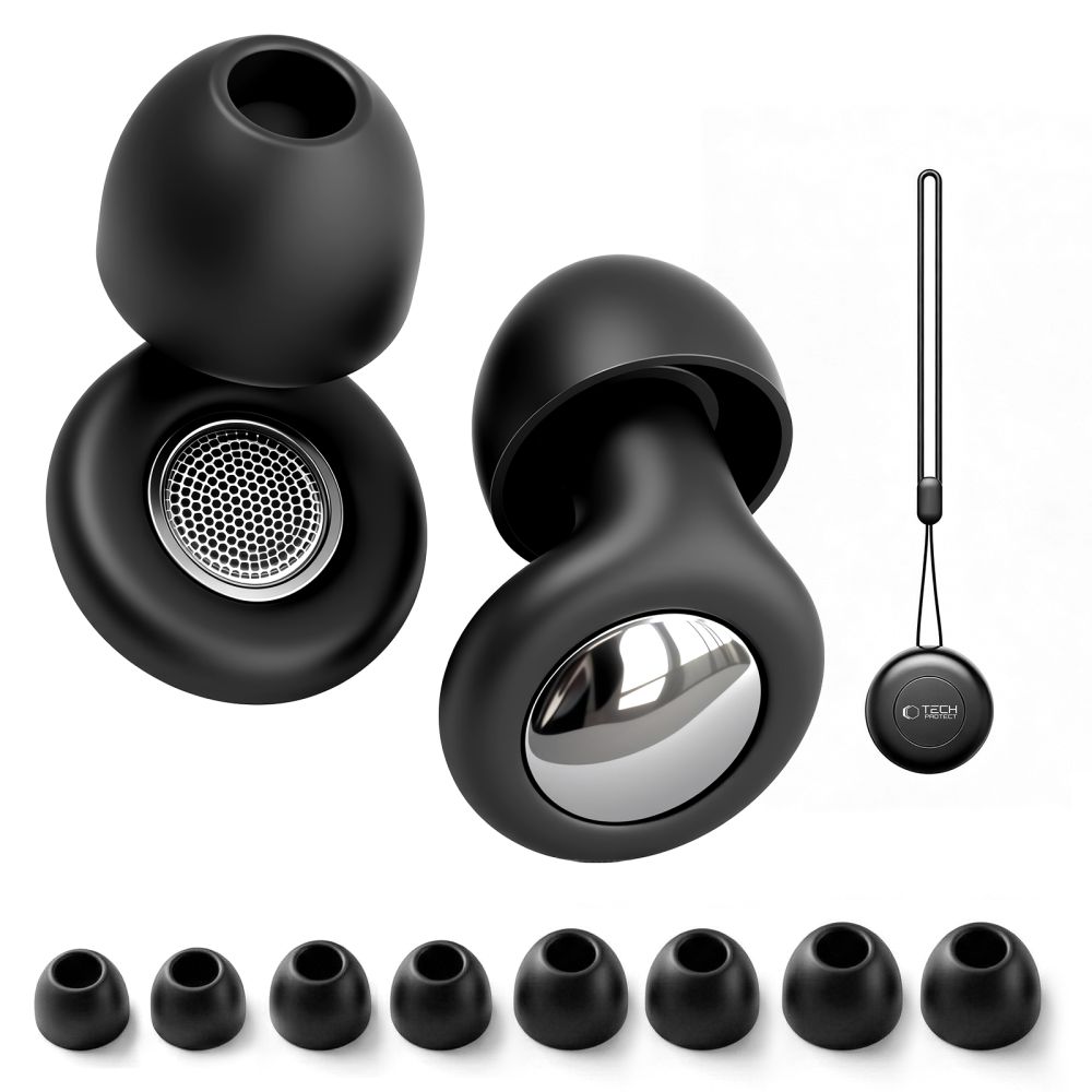 Ausų kištukai Tech-Protect QuietFit, juodi