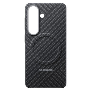 Samsung Carbon Magnet Case, skirtas Samsung Galaxy S26, suderinamas su MagSafe - pilkas