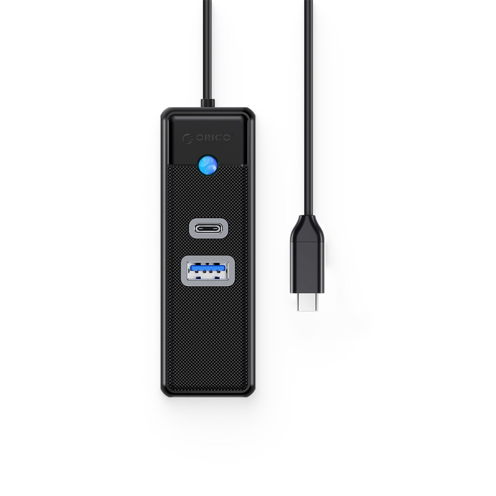 Orico PWCUR-C3 3 prievadų USB šalintuvas 1x USB-A 3.0 1x USB-C 3.0 1x RJ45 Gigabit Ethernet 0,5 m - juodas