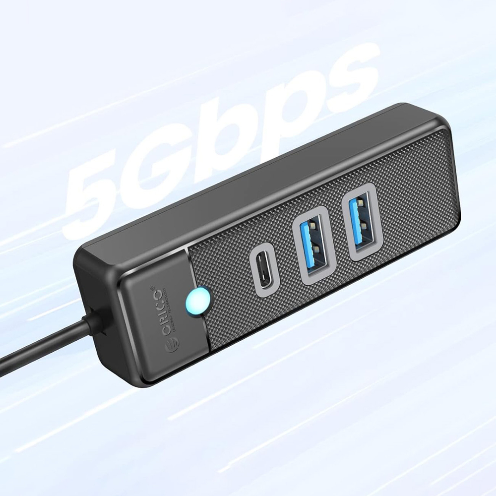 Orico PWC2U-U3 3 prievadų USB šalintuvas 2x USB-A 3.0 1x USB-C 3.0 0,15 m - juoda