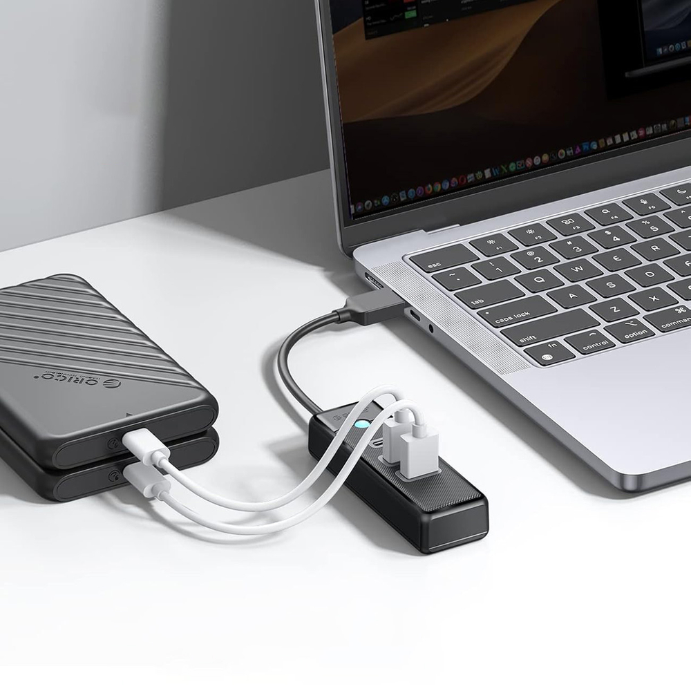 Orico PWC2U-U3 3 prievadų USB šalintuvas 2x USB-A 3.0 1x USB-C 3.0 1,8 m - juoda