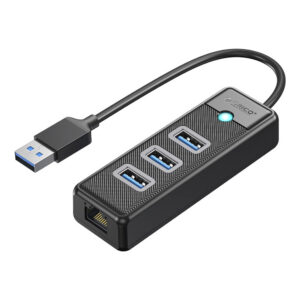 Orico PW3UR25-U3 USB stotelė 4-prievadai 3x USB-A 3.0 1x RJ45 2.5G Ethernet 1 m - juoda