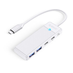 Orico PAPW2AC-C3 USB Hub 4 prievadų 2x USB-A 3.0 1x USB-C 3.0 su USB-C PD 100W 0.15m - baltas
