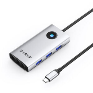 Orico PW11 6-in-1 USB-C jungimo stotis 3x USB-A 3.0 1x USB-C 3.0 1x USB-C PD 100 W 1x HDMI 4K 30Hz - Sidabrinė