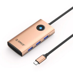 Orico PW11 6in1 USB-C dokinimo stotis 3x USB-A 3.0 1x USB-C PD 100W 1x HDMI 4K 30Hz 1x RJ45 2.5G Ethernet - Rožinė spalva