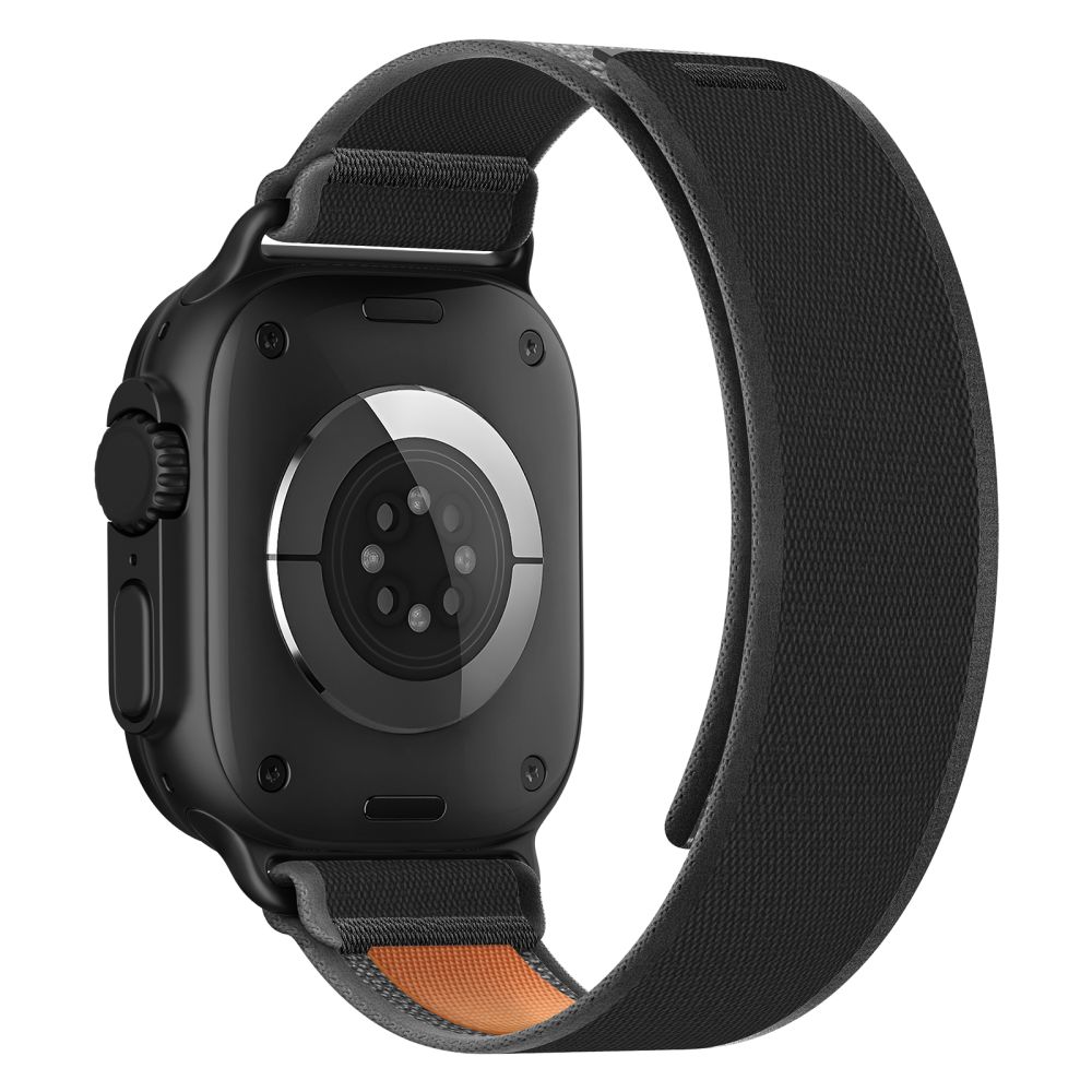 Dirželis Tech-Protect Nylon Elite Apple Watch 8/9/10/11/SE/Ultra (44/45/46/49 mm), juodas/oranžinis
