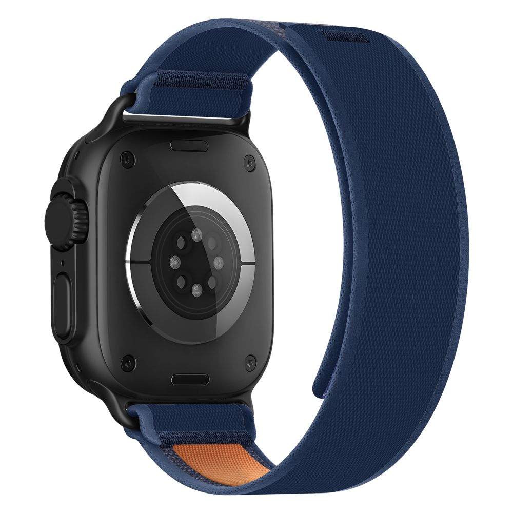 Dirželis Tech-Protect Nylon Elite Apple Watch 8 / 9 / 10 / 11 / SE / Ultra (44 / 45 / 46 / 49 mm), tamsiai mėlynas / oranžinis