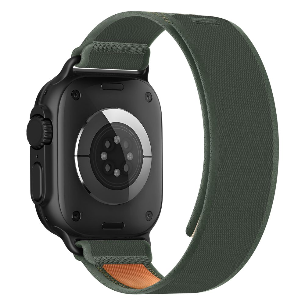 Dirželis Tech-Protect Nylon Elite Apple Watch 8 / 9 / 10 / 11 / SE / Ultra (44 / 45 / 46 / 49 mm), žalias / oranžinis