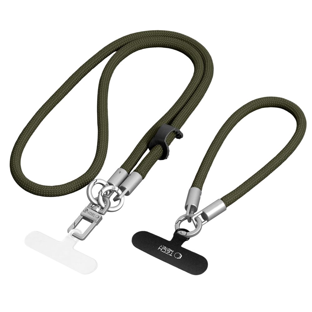 Dirželis Tech-Protect C10S Rope Crossbody & Wrist, alyvuogių žalios/titaninės spalvos