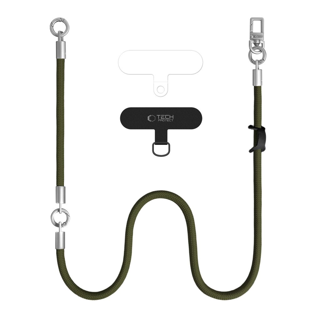 Dirželis Tech-Protect C10S Rope Crossbody & Wrist, alyvuogių žalios/titaninės spalvos