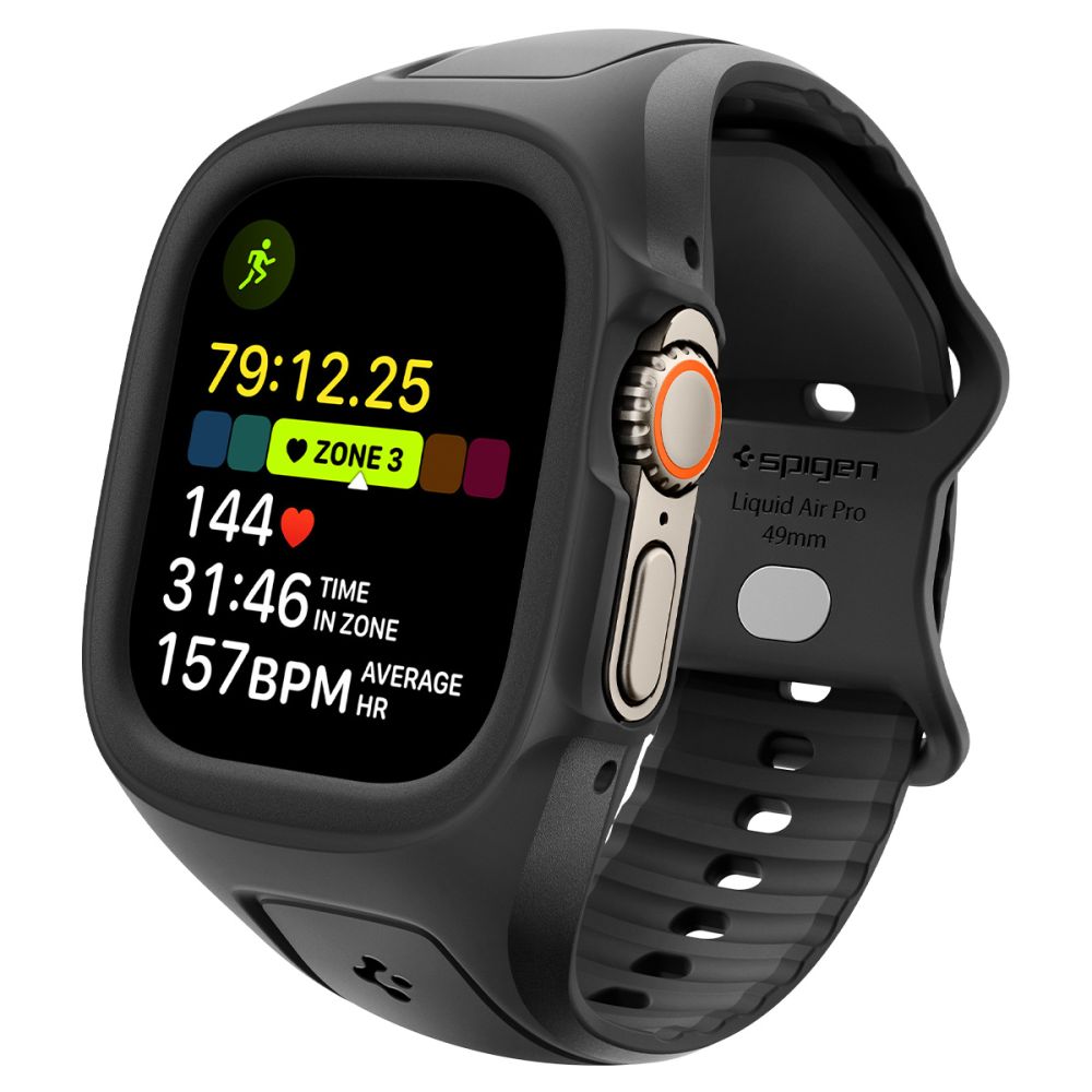 Spigen Liquid Air Pro dirželis, skirtas Apple Watch Ultra 49mm – juodas
