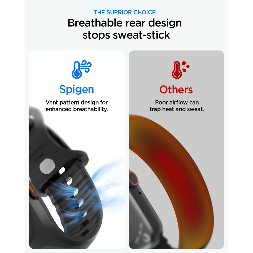 Spigen Liquid Air Pro dirželis, skirtas Apple Watch Ultra 49mm – juodas