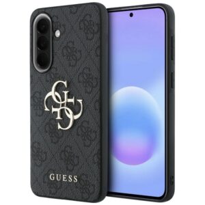 Guess Leather 4G Metal Logo dėklas Samsung Galaxy A37 5G - juodas