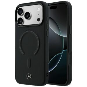 Mercedes Leather 3D MagSafe dėklas iPhone 17 Pro Max - juodas