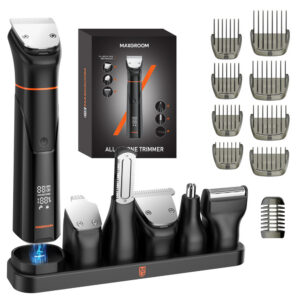 MAXGROOM JK-666 6 in 1 apjuostuvas barzai, plaukams, kūnui, nosiai ir ausims IPX6 - juodas