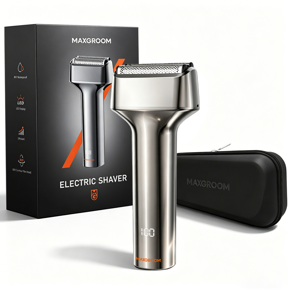 MAXGROOM WF-2037D folio elektrinė skustuva IPX7 - sidabrinė