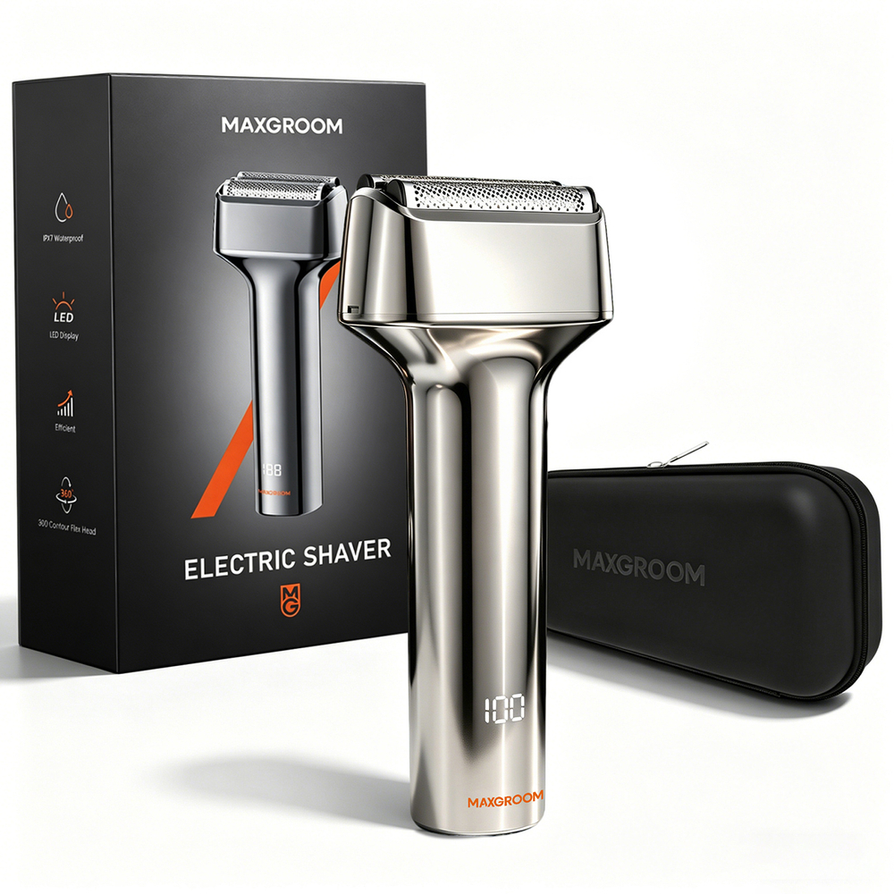 MAXGROOM WF-2037D folio elektrinė skustuva IPX7 - sidabrinė