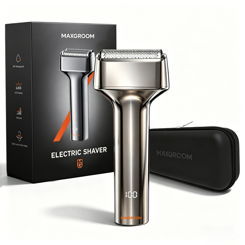 MAXGROOM WF-2037D folio elektrinė skustuva IPX7 - sidabrinė
