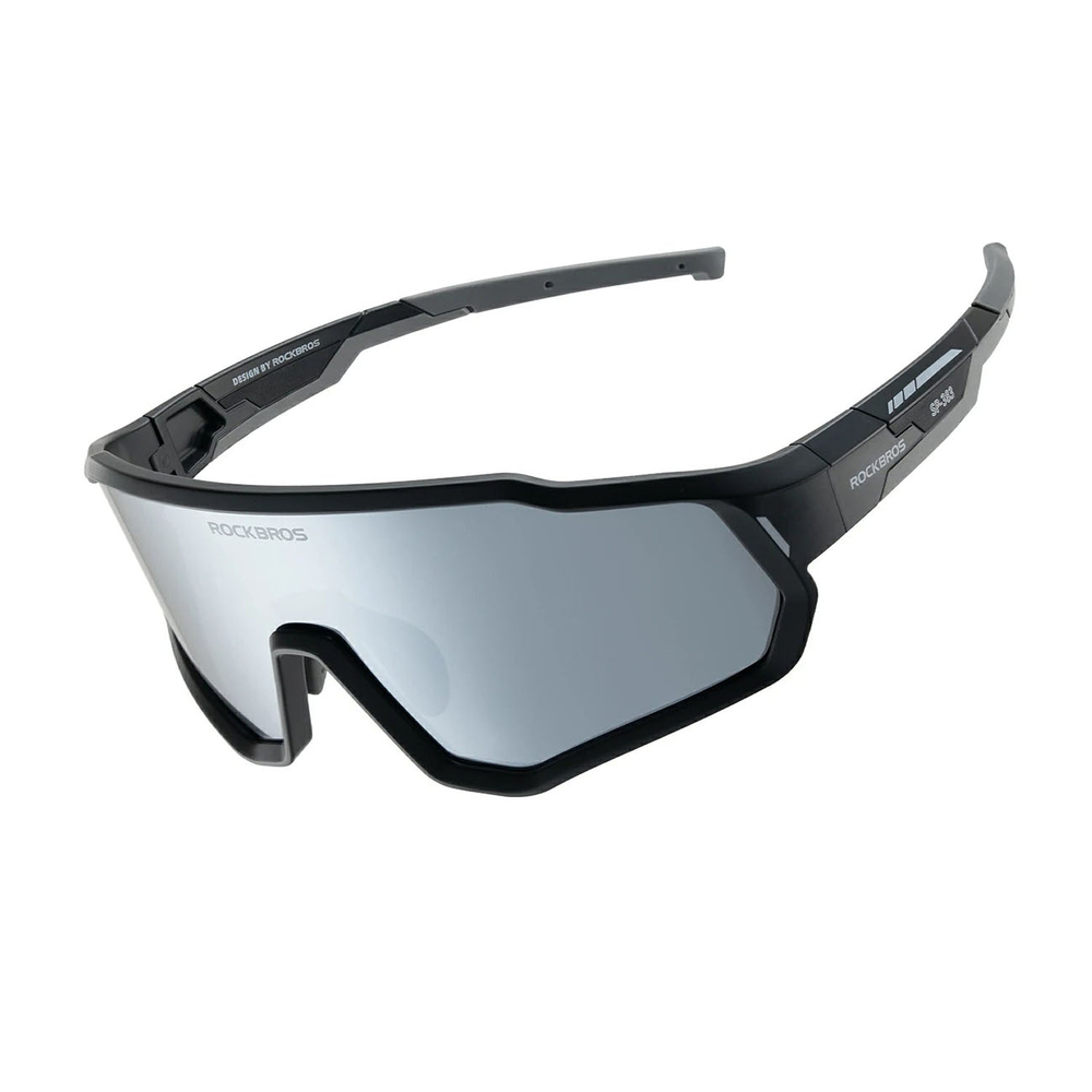 Rockbros SP383 Polarized veidrodžini vaikų dviračių akiniai su UV400 apsauga - juodi