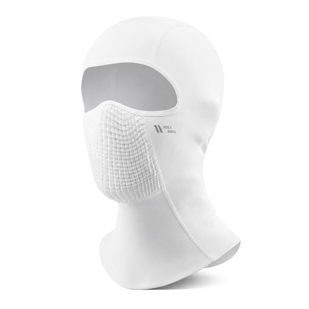 Rockbros LF25699 flīsinė dviračio balaklava - balta