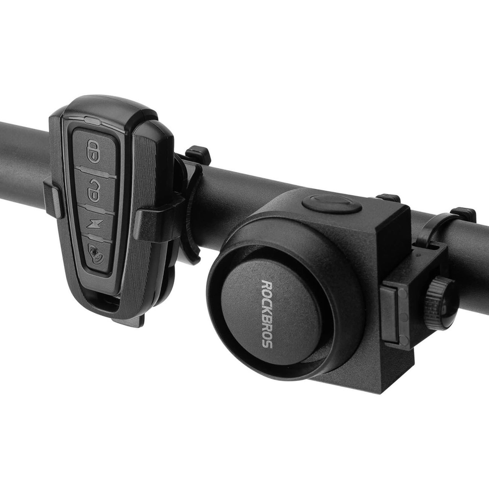 Rockbros A2 Dviračio skambis su 115 dB aliarmą ir USB-C nuotoliniu valdymu - Juodas